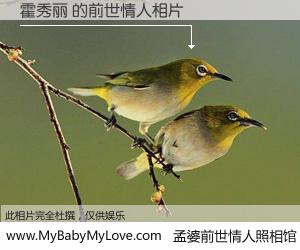 #孟婆前世情人照相馆# 【霍秀丽 的前世情人】前生，我们相亲相爱，相约下辈子还要在一起，你的誓言可别忘记。然而轮回路上的一碗孟婆汤，却将一切归零。茫茫人悔，谁是我的前世情人？霍秀丽 的前世情人，有图有真相：